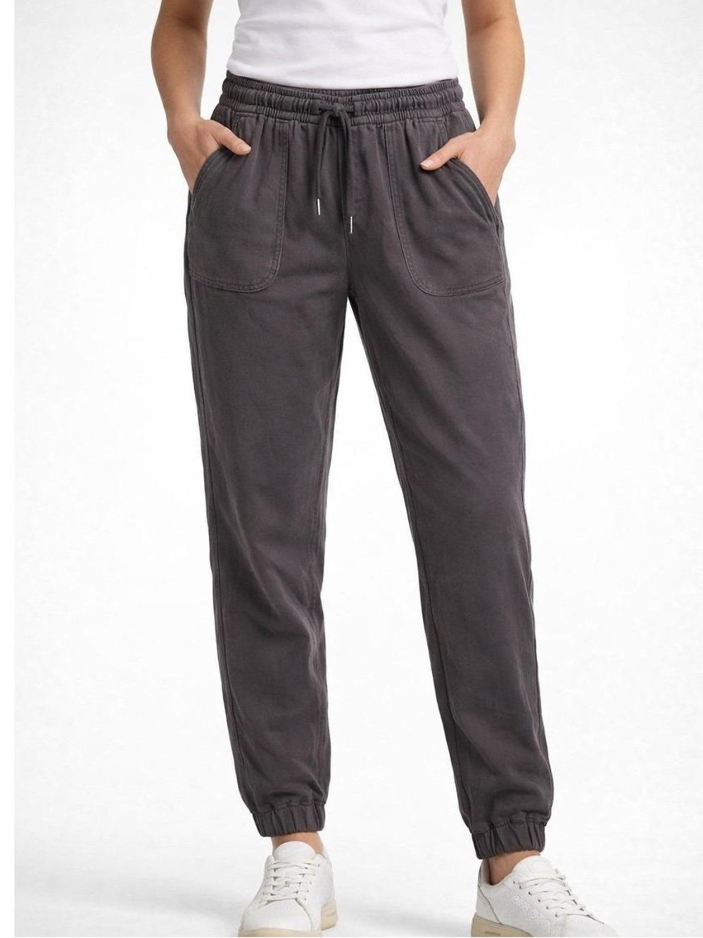 Athleta Farallon Jogger Pants Size 6 Charcoal Gray Cotton Stretch Utility - Picture 1 of 8